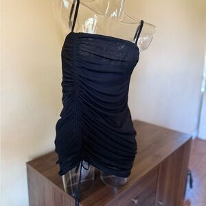 Forever 21 Black Ruched Mini Dress